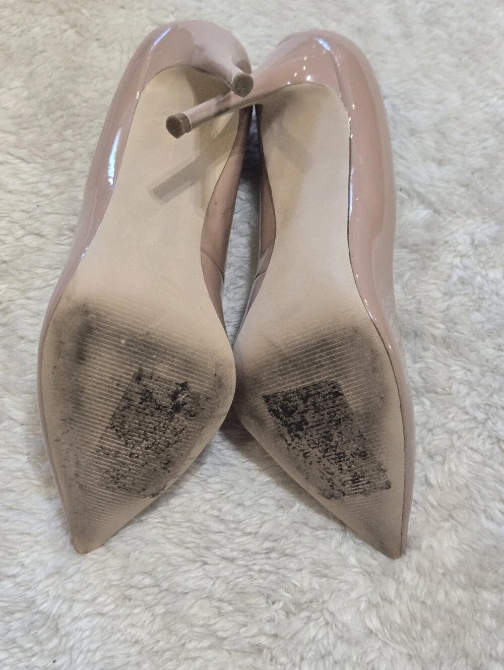 Steve Madden Daisie Nude Patent Pointed Toe Stiletto Neutral Office Pumps, 8